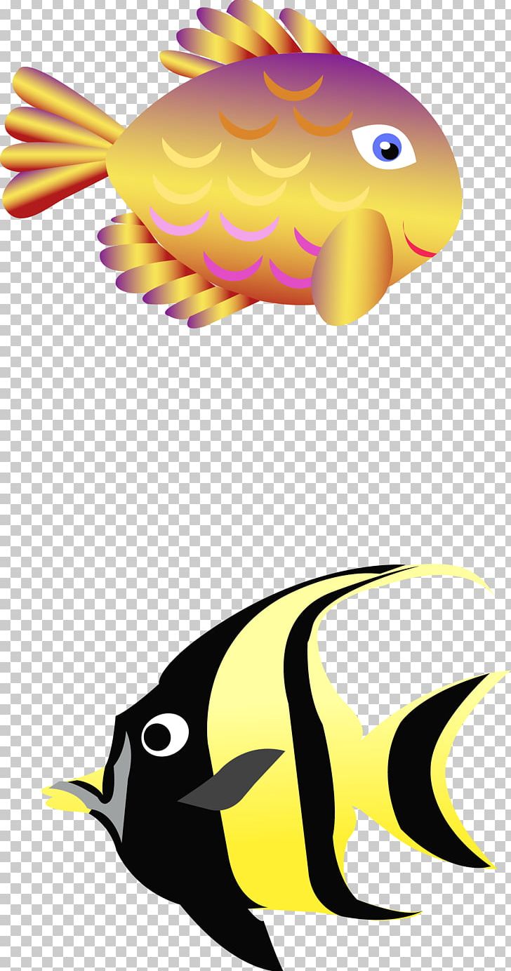 Fish Euclidean Yellow PNG, Clipart, Animals, Animation, Aquarium Fish, Beak, Bird Free PNG Download
