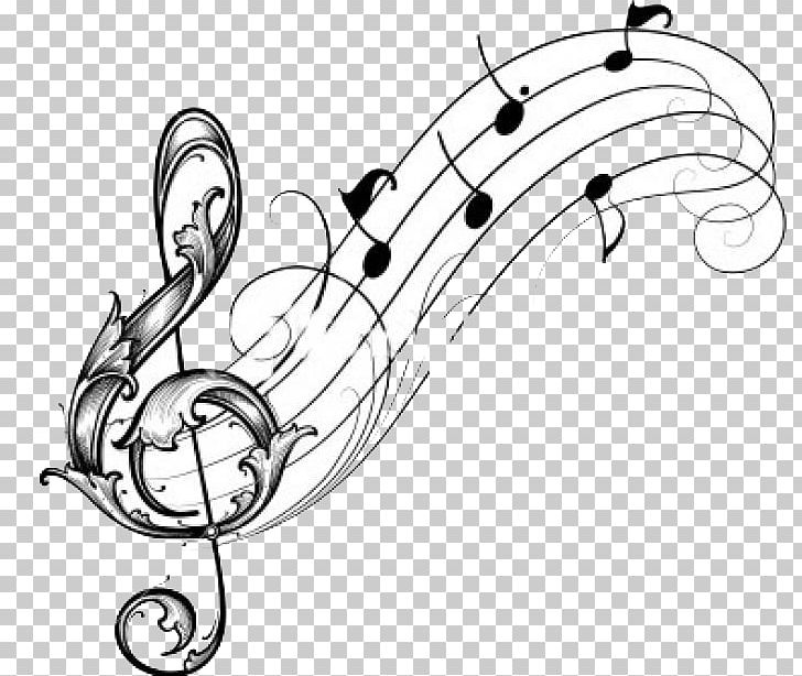 Musical Note Drawing Clef Sketch PNG, Clipart, Angle, Artwork, Automotive Design, Black And White, Body Jewelry Free PNG Download