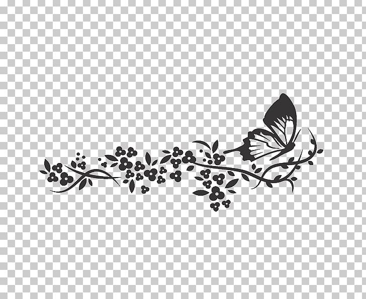 Wall Decal Stencil PNG, Clipart, Art, Black, Black And White, Branch, Butterfly Free PNG Download