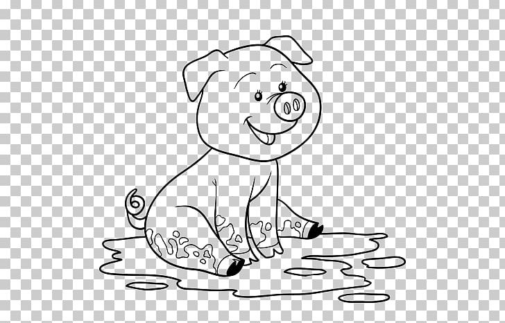 Coloring Book Drawing Domestic Pig PNG, Clipart, Art, Bear, Black, Black And White, Book Free PNG Download
