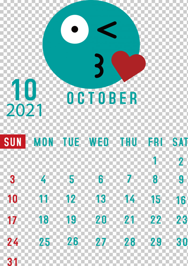 October 2021 Printable Calendar October 2021 Calendar PNG, Clipart, Aqua M, Calendar System, Diagram, Green, Htc Hero Free PNG Download