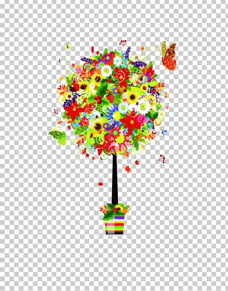 Flower Floral Design PNG, Clipart, Butterfly, Christmas Tree, Color, Creative Vector, Decorative Arts Free PNG Download