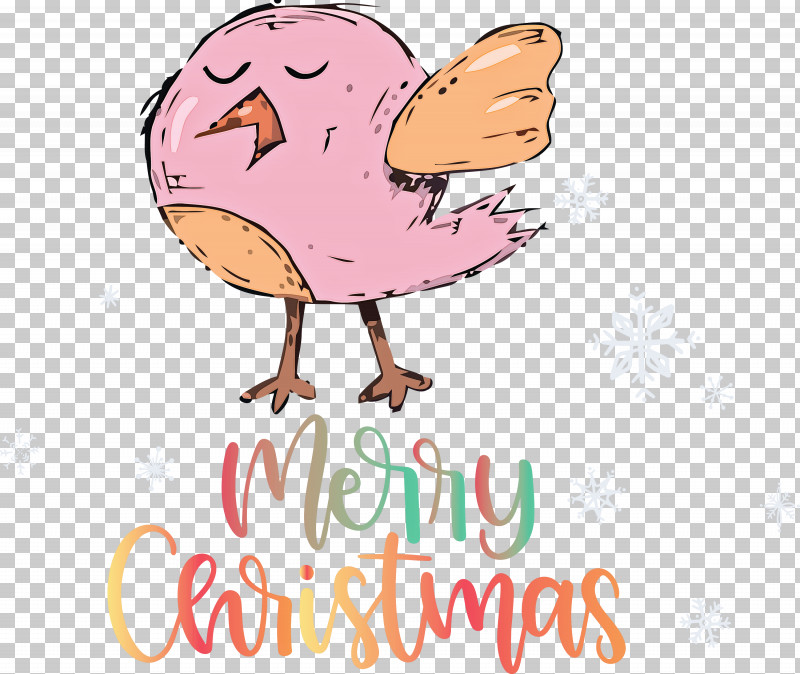 Merry Christmas PNG, Clipart, Beak, Biology, Cartoon, Chicken, Landfowl Free PNG Download