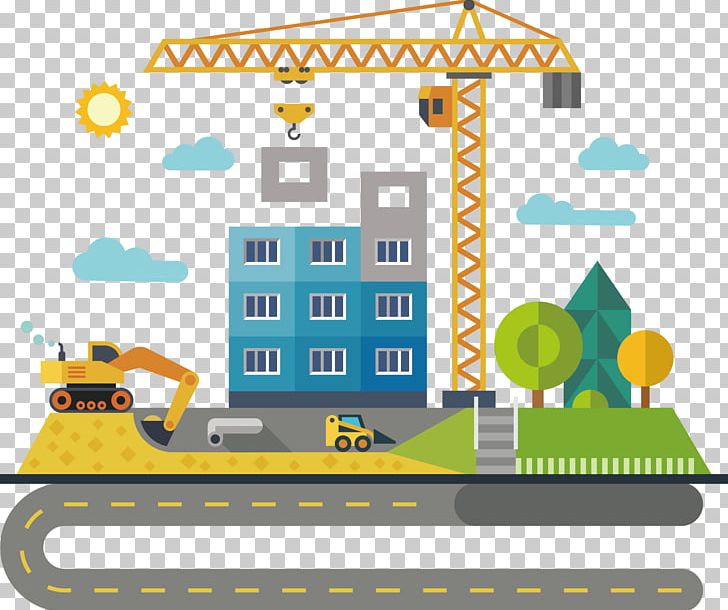 Architectural Engineering Building Bulldozer Illustration PNG, Clipart, Area, Building Materials, Cement Mixers, Crane, Decoration Free PNG Download