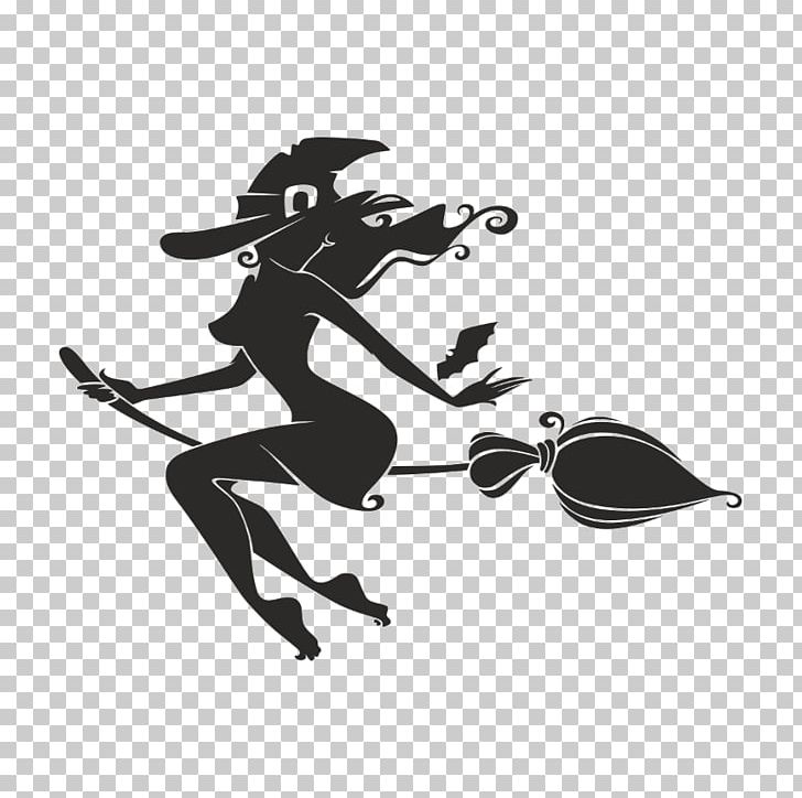 Broom Boszorkány Silhouette Sticker Table PNG, Clipart, Animals, Apron, Black, Black And White, Broom Free PNG Download