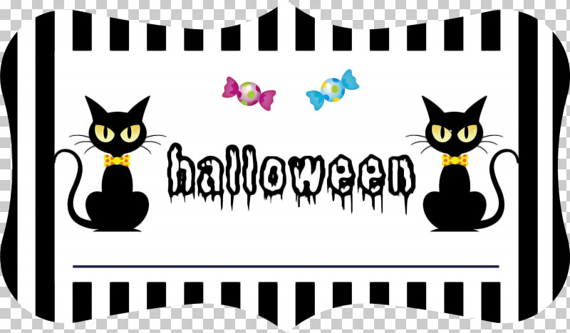 Happy Halloween PNG, Clipart, Cartoon, Cat, Happy Halloween, Line, Logo Free PNG Download