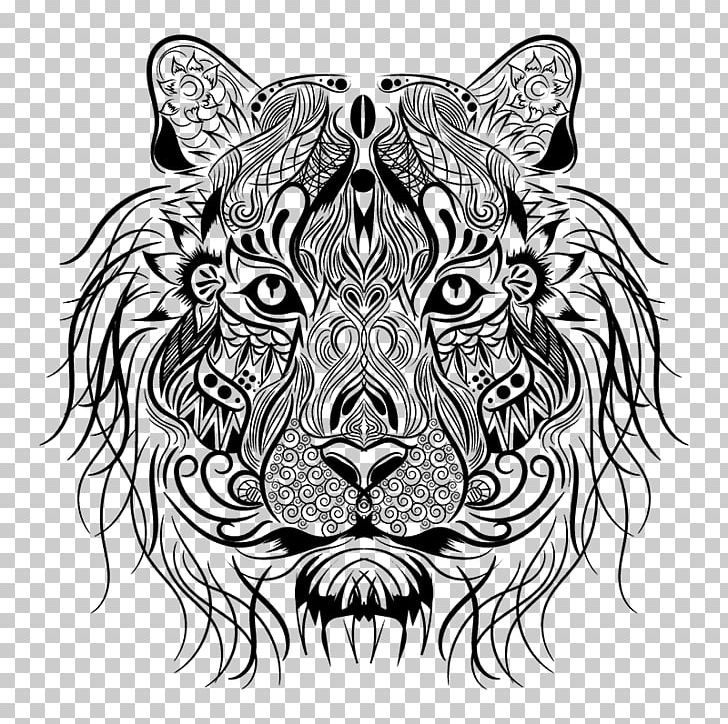 Coloring Book Tiger Lion Drawing PNG, Clipart, Alamy, Animals, Big Cats, Black, Carnivoran Free PNG Download