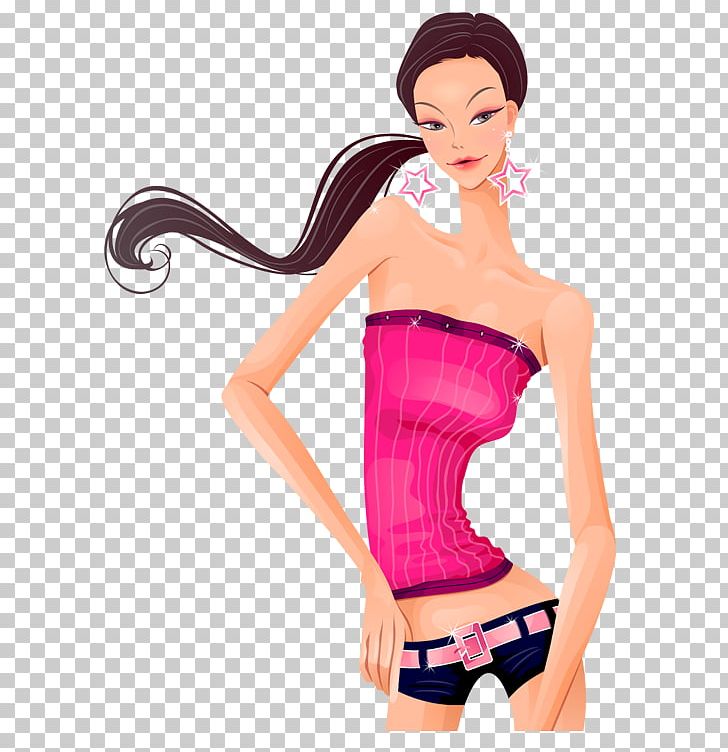 Cartoon Drawing Woman PNG, Clipart, Abdomen, Active Undergarment, Art, Brown Hair, Cartoon Free PNG Download