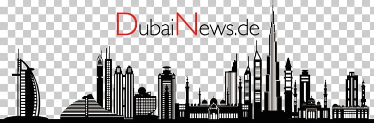 Dubai Graphics Skyline Mural PNG, Clipart, Art, Black And White, Brand, Building, Burj Khalifa Free PNG Download