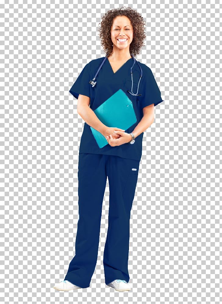 Scrubs Sleeve Physician Stethoscope Uniform PNG, Clipart, Arm, Blue, Costume, Electric Blue, Medical Free PNG Download