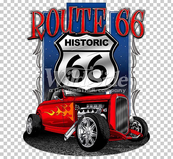 U.S. Route 66 T-shirt Car Hot Rod Rat Rod PNG, Clipart, Automotive Design, Brand, Car, Classic Car, Clothing Free PNG Download