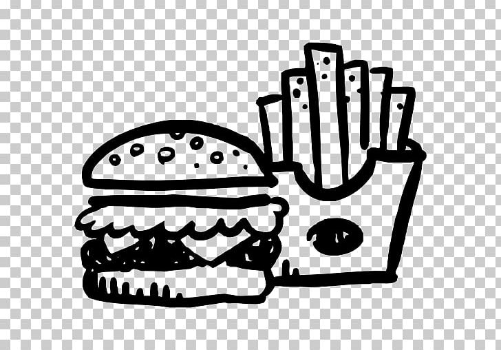 Hamburger French Fries Cheeseburger Fast Food Computer Icons PNG, Clipart, Area, Artwork, Black, Black And White, Burger Free PNG Download