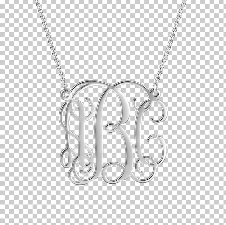 Monogram Jewellery Sterling Silver Necklace PNG, Clipart, Black And White, Body Jewelry, Bracelet, Chain, Charm Bracelet Free PNG Download