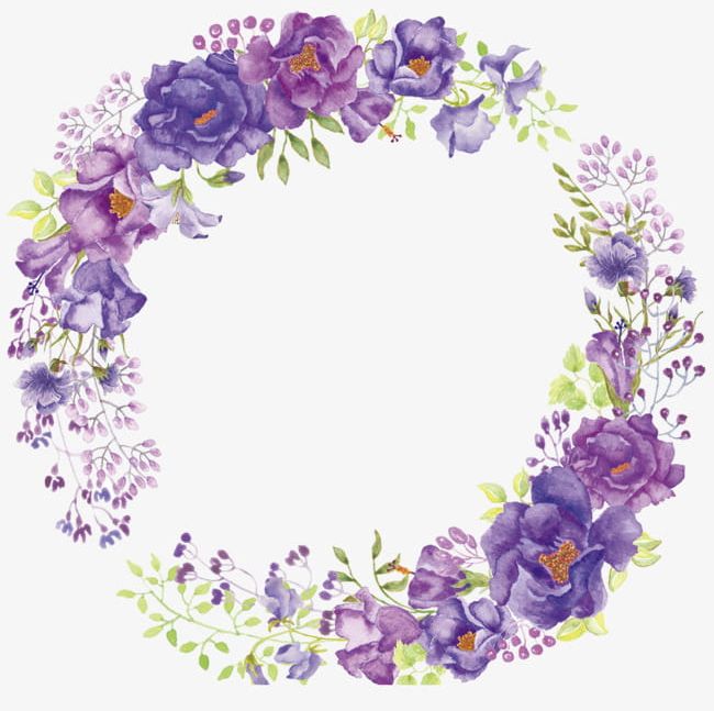 Purple Flower Wreath PNG, Clipart, Campanulaceae, Decoration, Flower Clipart, Flowers, Hand Free PNG Download