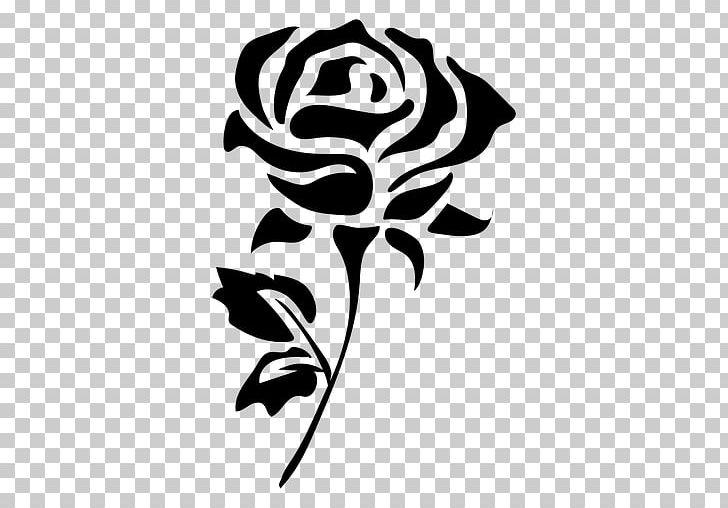 Flower Silhouette Drawing Rose PNG, Clipart, Black, Black And White