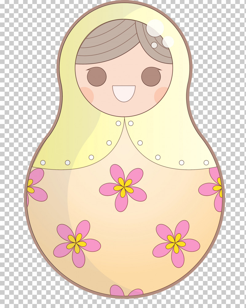 Cartoon Character Pink M Pattern Flower PNG, Clipart, Cartoon, Character, Character Created By, Colorful Russian Doll, Flower Free PNG Download