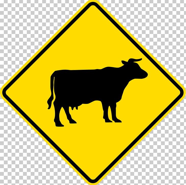 Cattle Warning Sign Traffic Sign Road Livestock PNG, Clipart, 100 K, Area, Black And White, Cattle, Cattle Like Mammal Free PNG Download