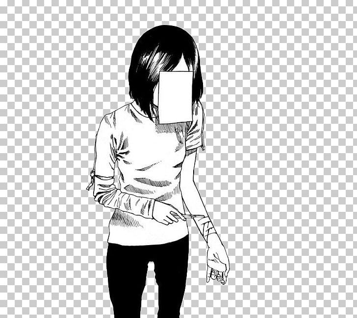 Anime Manga Aesthetics Drawing Art PNG, Clipart, Abdomen, Aesthetics, Arm, Black, Black And White Free PNG Download
