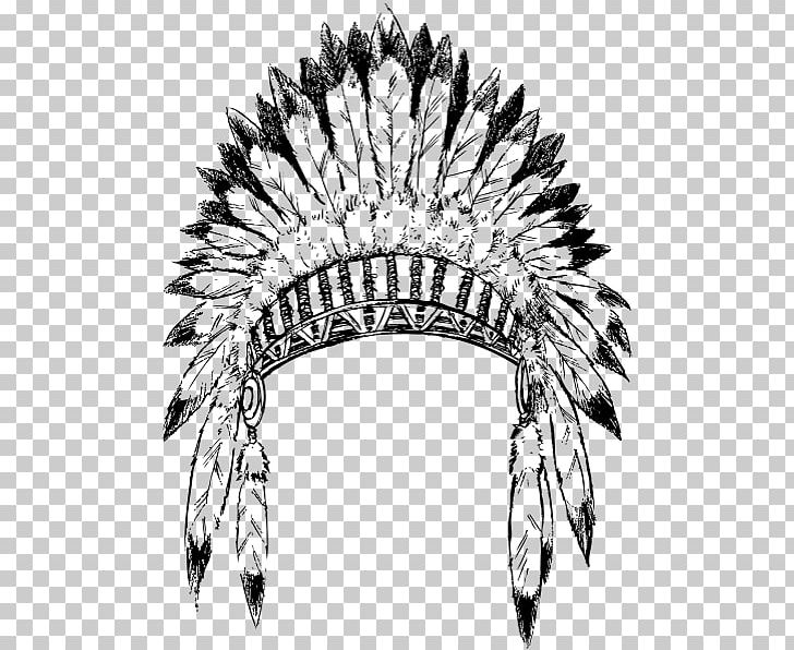War Bonnet Tribe Tribal Chief Indigenous Peoples Of The Americas Native Americans In The United States PNG, Clipart, Black And White, Clothing, Drawing, Fashion Accessory, Feather Free PNG Download