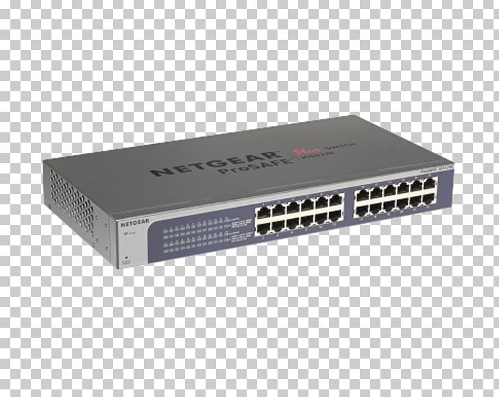 Network Switch Gigabit Ethernet Power Over Ethernet NETGEAR ProSafe Plus JGS524PE Switch PNG, Clipart, 19inch Rack, Computer Network, E 24, Electronic Component, Electronic Device Free PNG Download