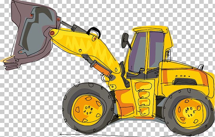 Excavator Cartoon Heavy Equipment Backhoe PNG, Clipart, Automotive Tire, Bulldozer, Construction Equipment, Drawing, Excavator Vector Free PNG Download