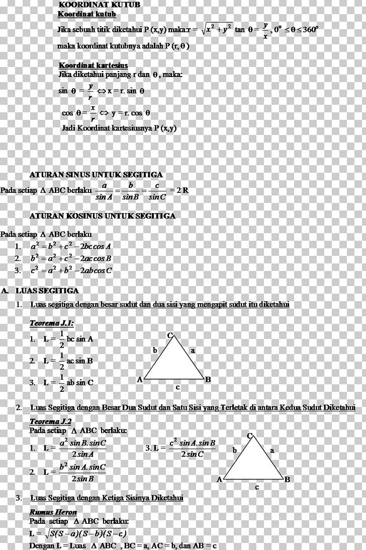 Triangle Area Trigonometry Coseno PNG, Clipart, Angle, Area, Black And White, Coseno, Degree Free PNG Download