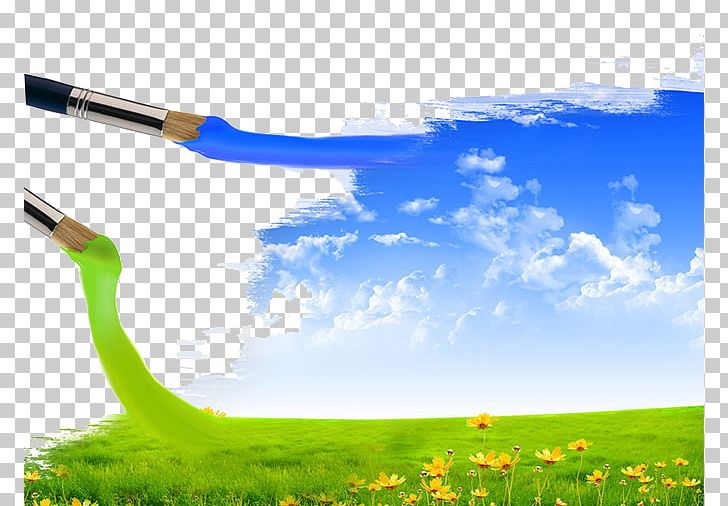 Brush Landscape Painting Sky PNG, Clipart, Color, Computer Wallpaper, Grass, Landscape, Lawn Free PNG Download