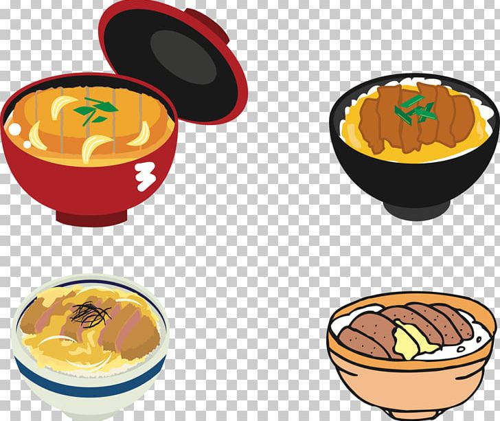 Tonkatsu Katsudon Japanese Cuisine Donburi Vegetarian Cuisine PNG, Clipart, Bowl, Chicken Katsu, Cuisine, Cutlet, Dish Free PNG Download