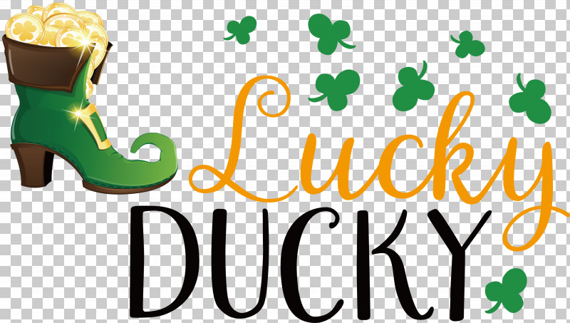 Lucky Ducky Patricks Day Saint Patrick PNG, Clipart, Behavior, Green, Line, Logo, M Free PNG Download