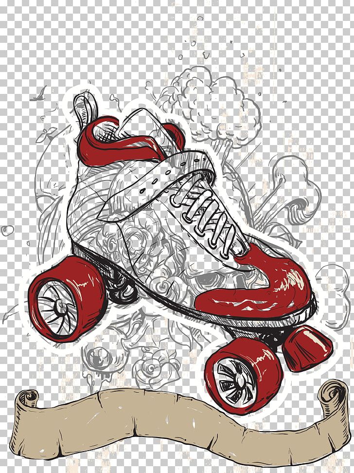 T-shirt Roller Skating Roller Skates IStock PNG, Clipart, Animal Print, Art, Cartoon, Drawing, Fictional Character Free PNG Download