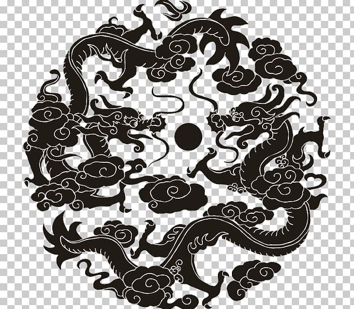 Poster PNG, Clipart, Art, Black And White, China, Download, Dragon Free PNG Download