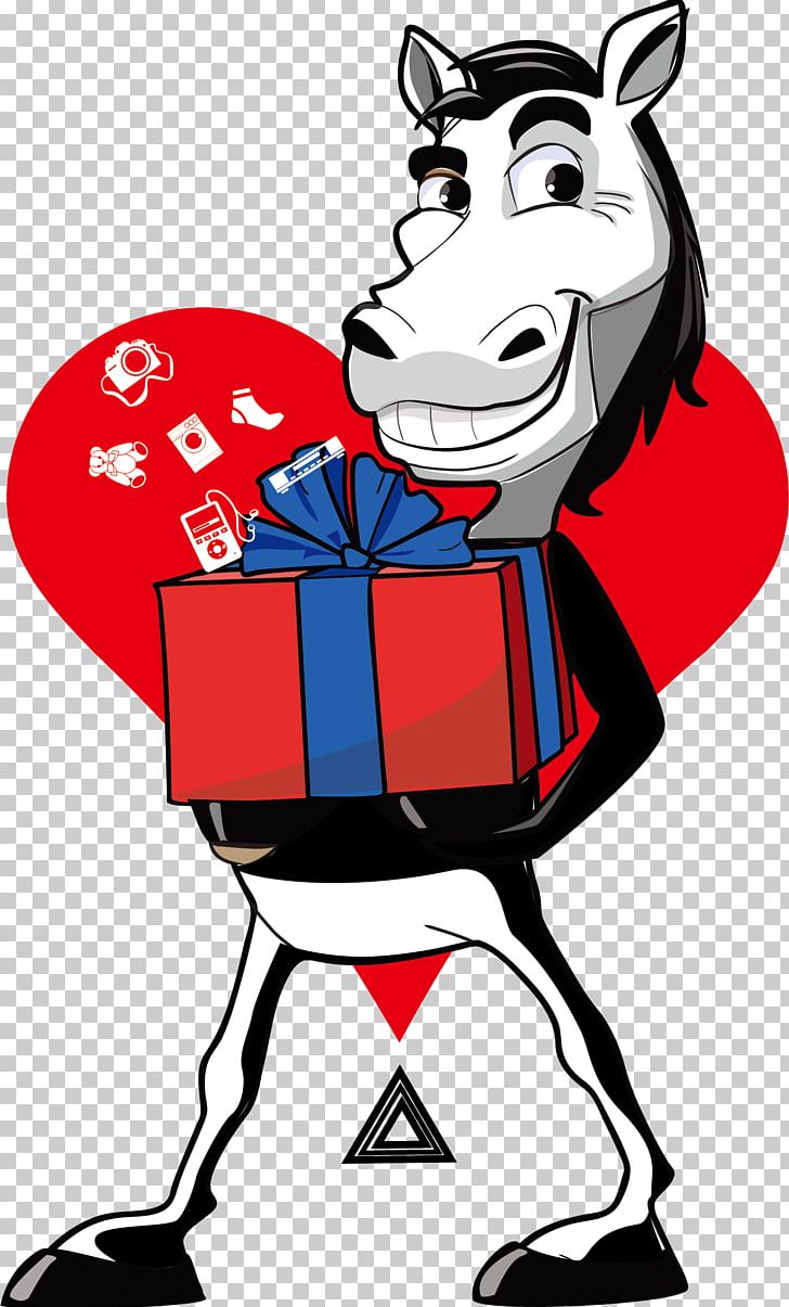 Donkey Gift Euclidean PNG, Clipart, Animals, Art, Artwork, Black And White, Cartoon Free PNG Download