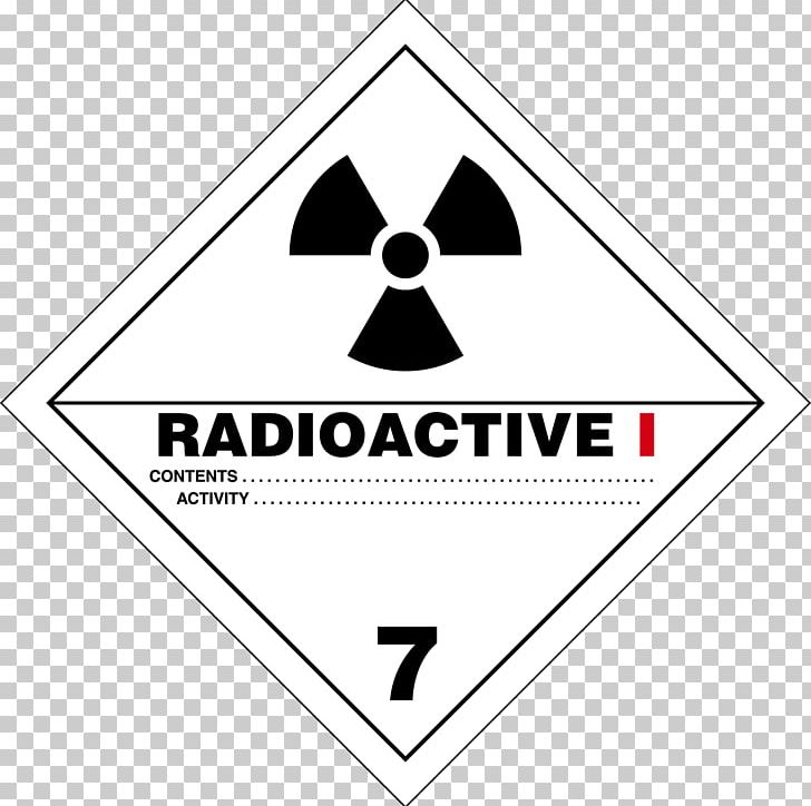 HAZMAT Class 7 Radioactive Substances Dangerous Goods Placard Label Specific Activity PNG, Clipart, Angle, Area, Brand, Explosive Material, Hazard Symbol Free PNG Download