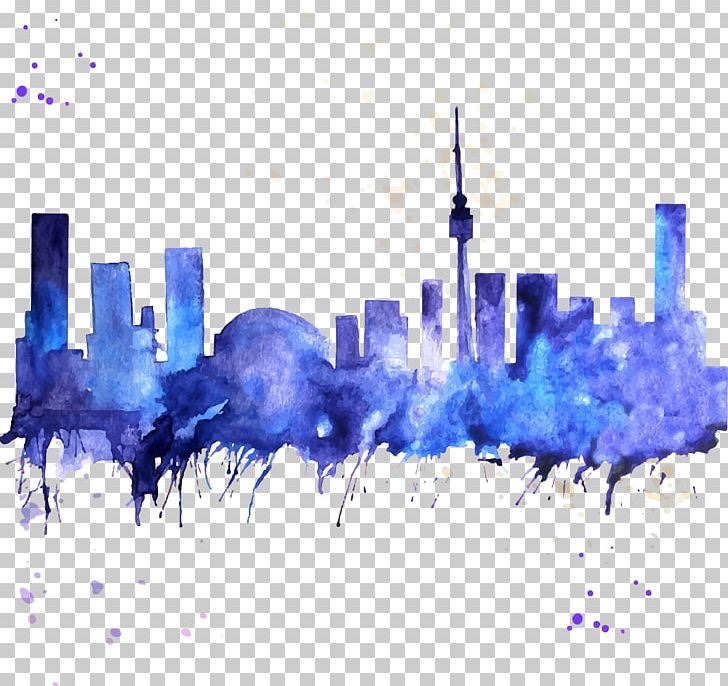 Toronto Watercolor Painting Skyline PNG, Clipart, Art, Canvas, Canvas Print, City, Cityscape Free PNG Download