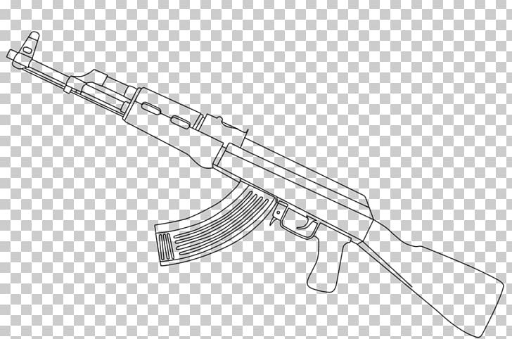 AK-47 Firearm Drawing Line Art Coloring Book PNG, Clipart, Air Gun, Ak47, Ak 47, Ak 47, Angle Free PNG Download