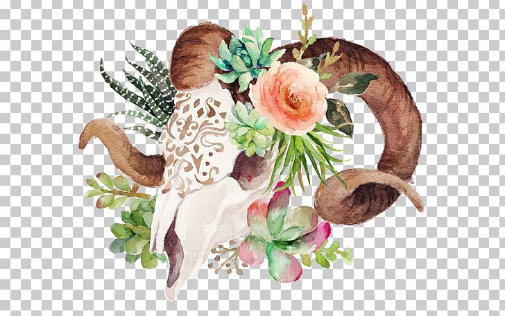 Watercolor Painting Drawing Skull Art PNG, Clipart, Art, Cut Flowers, Etsy, Floral Design, Flower Free PNG Download