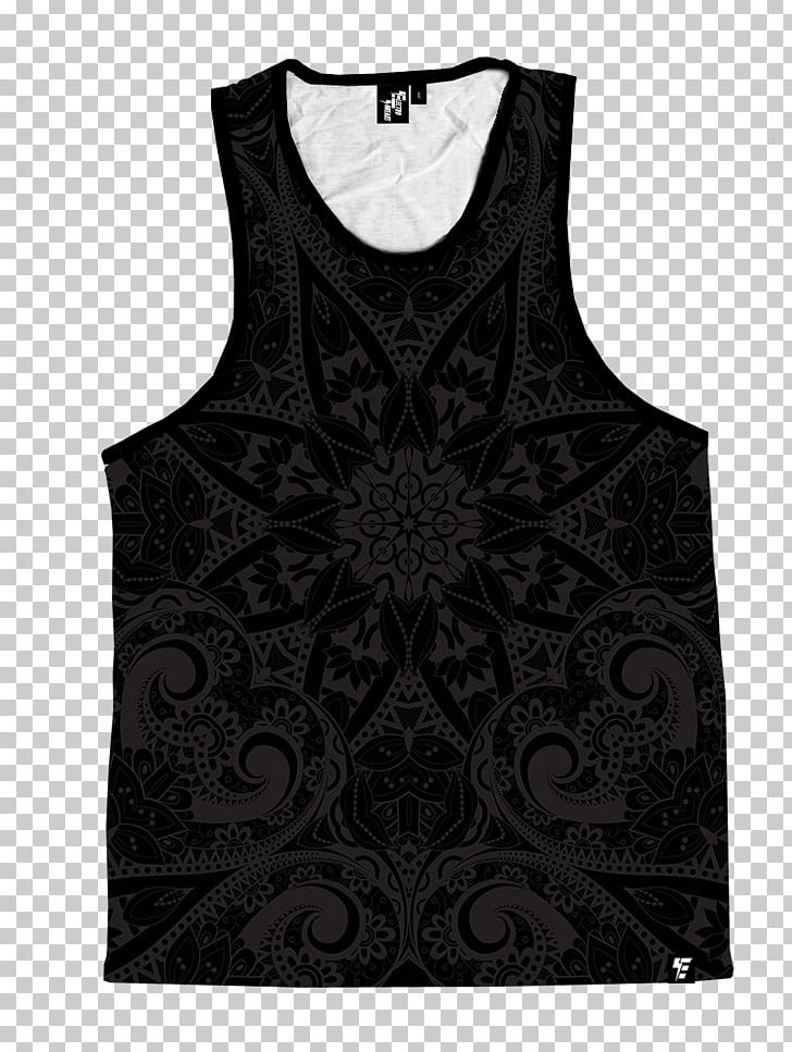 T-shirt Sleeve Clothing Top PNG, Clipart, Active Tank, All Over Print, Black, Black And White, Clothing Free PNG Download