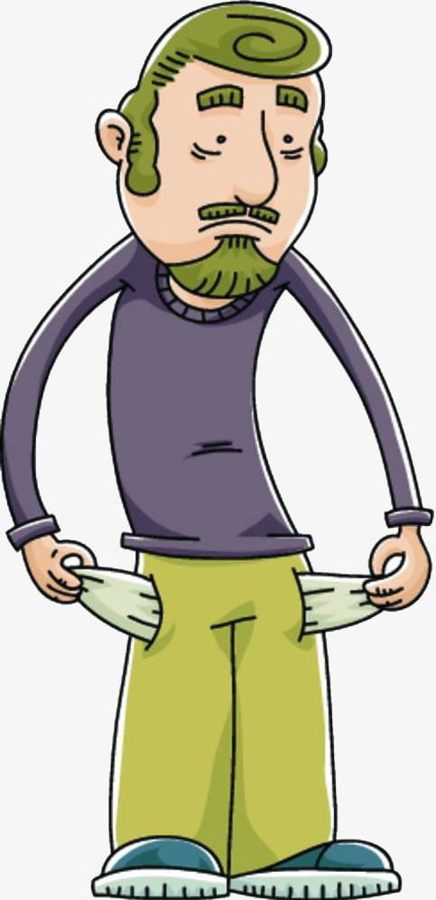 A Cartoon  Illustration Of A Penny Poor  Man PNG Clipart 