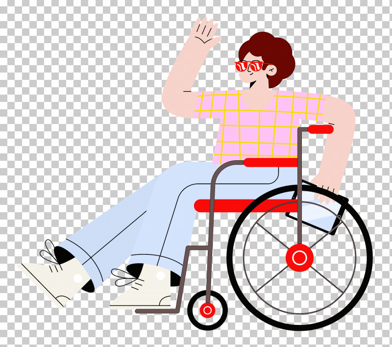 Sitting On Wheelchair Wheelchair Sitting PNG, Clipart, Bicycle, Cartoon, Chair, Sitting, Sports Equipment Free PNG Download