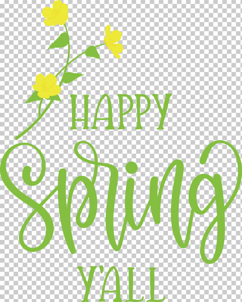 Happy Spring Spring PNG, Clipart, Cut Flowers, Floral Design, Green, Happy Spring, Leaf Free PNG Download