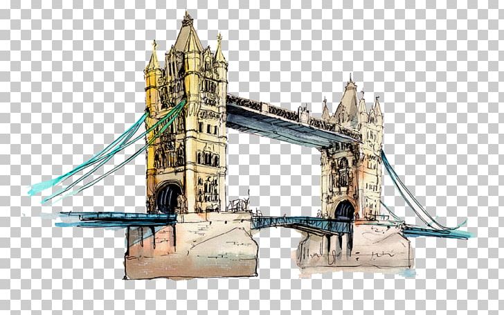 London Paper Sticker Wall Decal Watercolor Painting PNG, Clipart, Bridge, Building, Decal, Landmark, London Free PNG Download