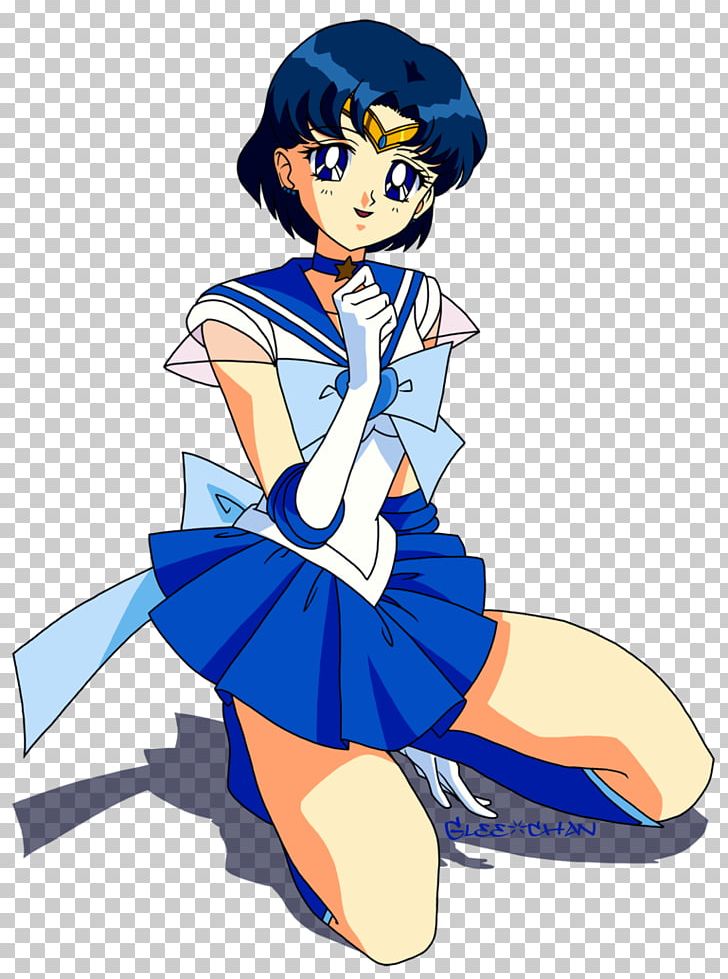 Sailor Mercury Sailor Moon Fan Art Character PNG, Clipart, Anime, Art, Artwork, Black Hair, Cartoon Free PNG Download