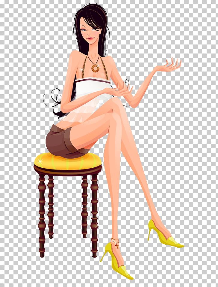 Sitting PNG, Clipart, Anime, Black Hair, Brown Hair, Cartoon, Chair Free PNG Download