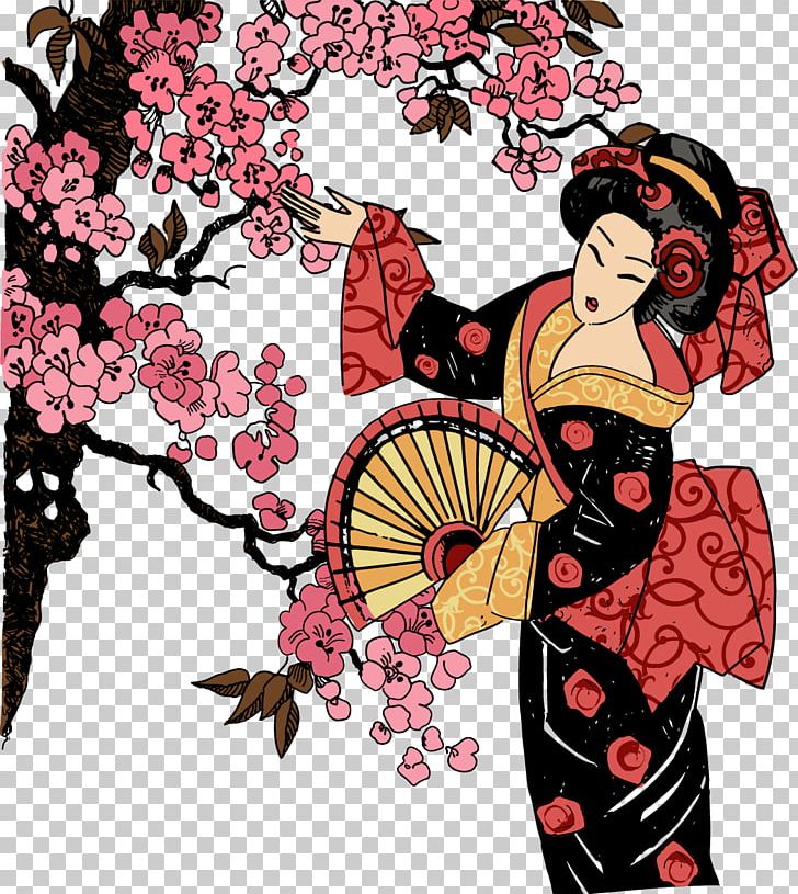 Japan Geisha T-shirt Graphic Design Illustration PNG, Clipart, Art, Balloon Cartoon, Boy Cartoon, Cartoon Character, Cartoon Eyes Free PNG Download