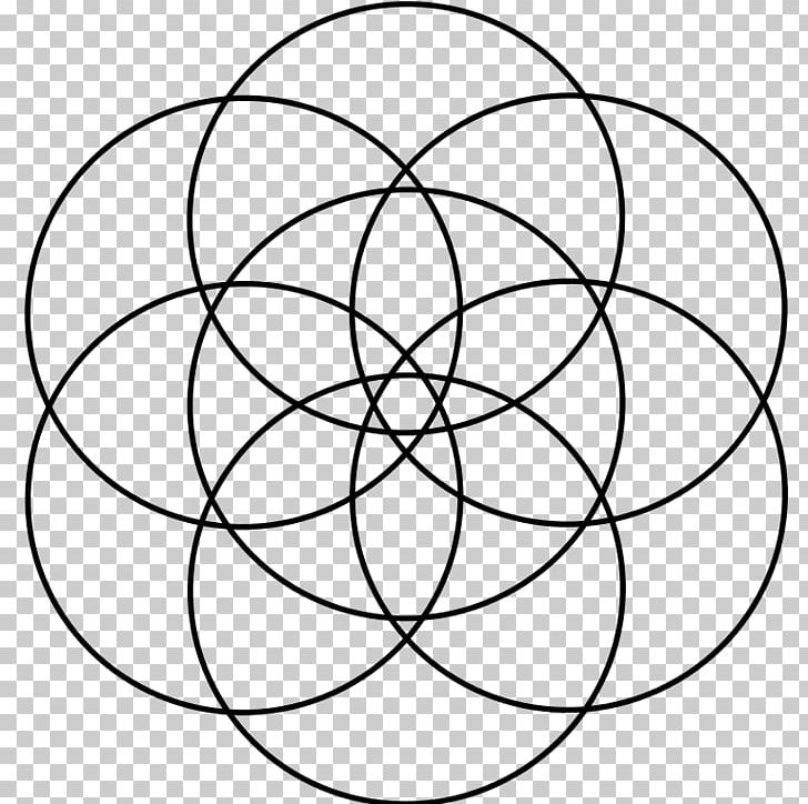Overlapping Circles Grid Sacred Geometry Wikipedia PNG, Clipart, Angle, Area, Art, Black And White, Circle Free PNG Download