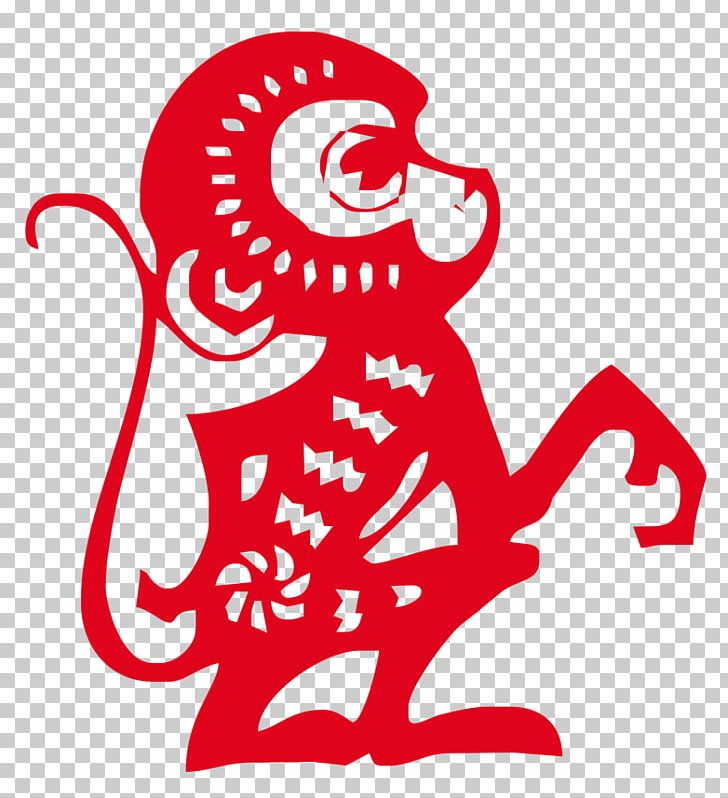 Paper Monkey Chinese Zodiac Red Envelope Chinese New Year PNG, Clipart, 2016, Animals, Area, Art, Artwork Free PNG Download