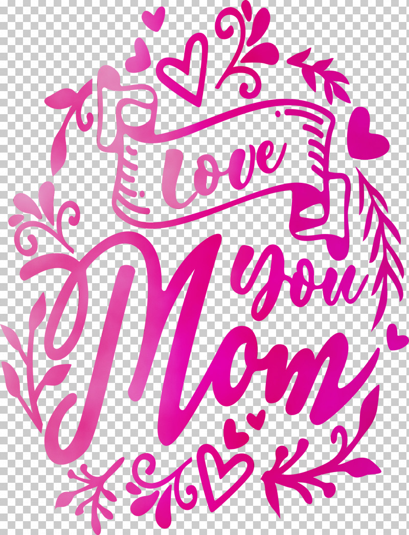 Pink Text Font Magenta Calligraphy PNG, Clipart, Calligraphy, Love You Mom, Magenta, Mothers Day, Paint Free PNG Download