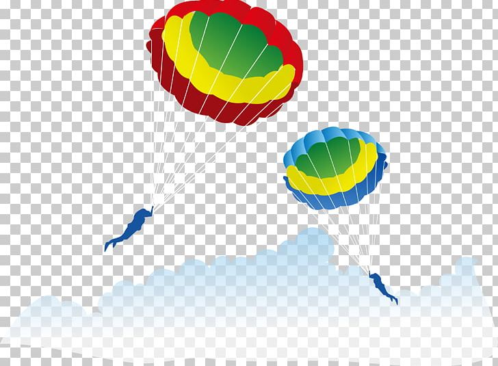 Parachuting Drawing Illustration PNG, Clipart, Adobe Illustrator, Blue, Clouds, Computer Wallpaper, Download Free PNG Download