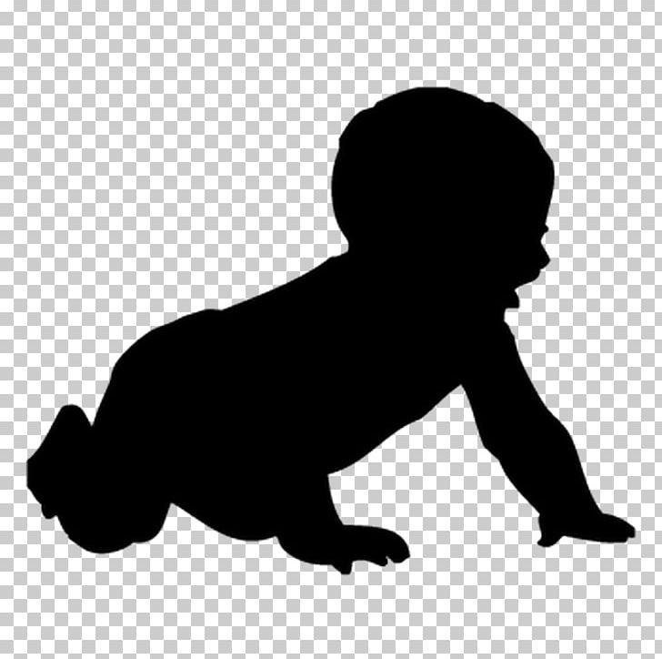 Silhouette Infant PNG, Clipart, Animals, Art, Black, Black And White, Carnivoran Free PNG Download
