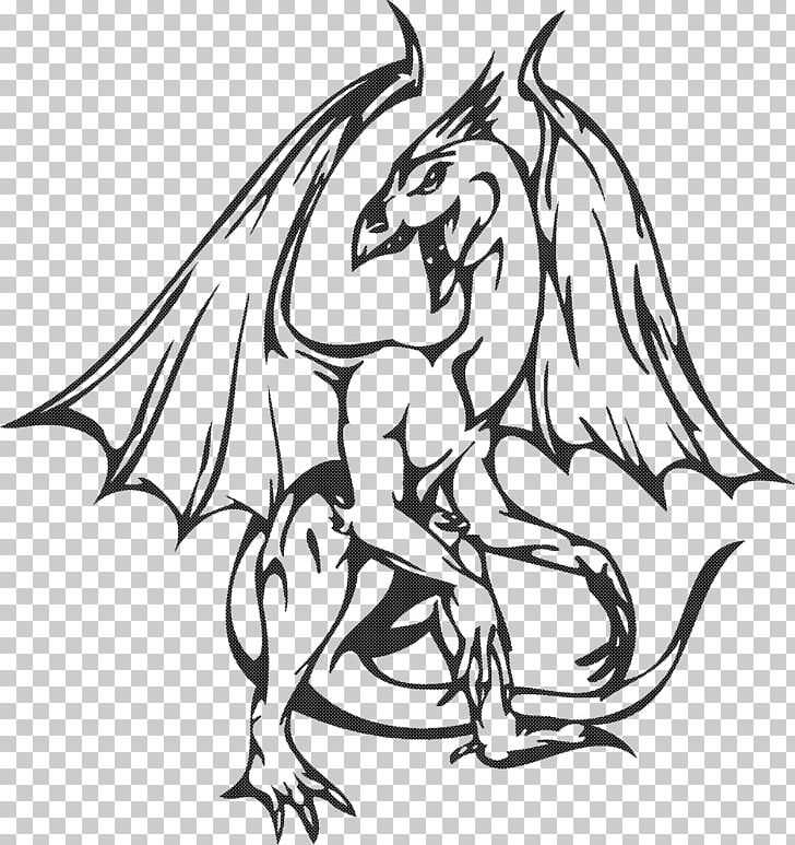 Dragon Drawing Visual Arts PNG, Clipart, Art, Artwork, Black And White, Car Sticker, Chinese Dragon Free PNG Download
